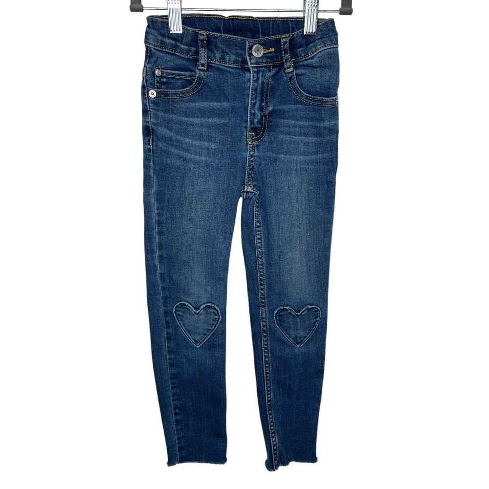 Genuine Kids From Oshkosh Girls Jeans Size 6X Hearts Adjustable Waist
